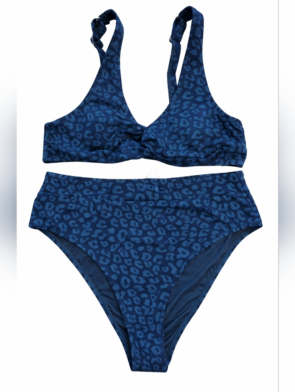 Live Life On The Beach High-Waist Blue Leopard Print Bikini Set M - Picture 7 of 8